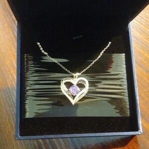 Heart 925 Silver Necklaces with Birthstone for Women Girls Mom Wife Girlfriend